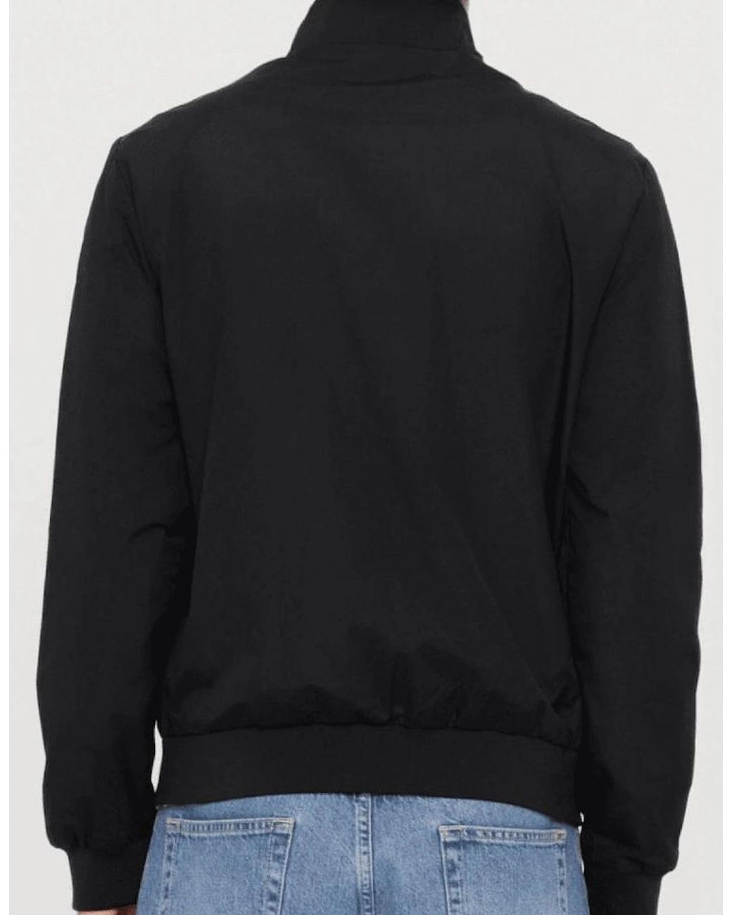EA7 Black Funnel Neck Zip Up Jacket for men