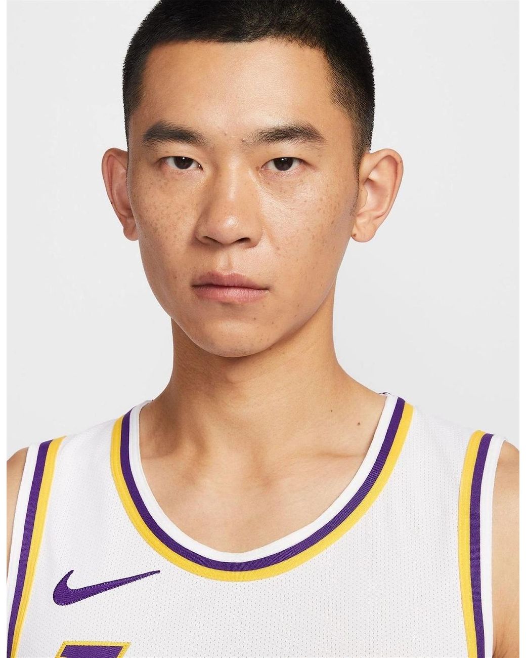 Nike White Nba Lakers Performance Basketball Jersey for men