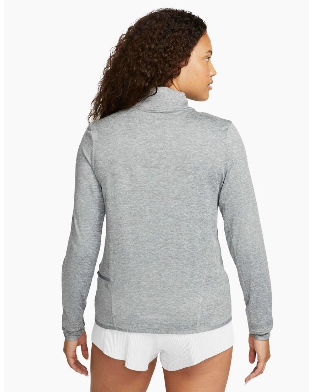 Nike Gray Swift Uv Protection 1/4-Zip Smoke Running Top