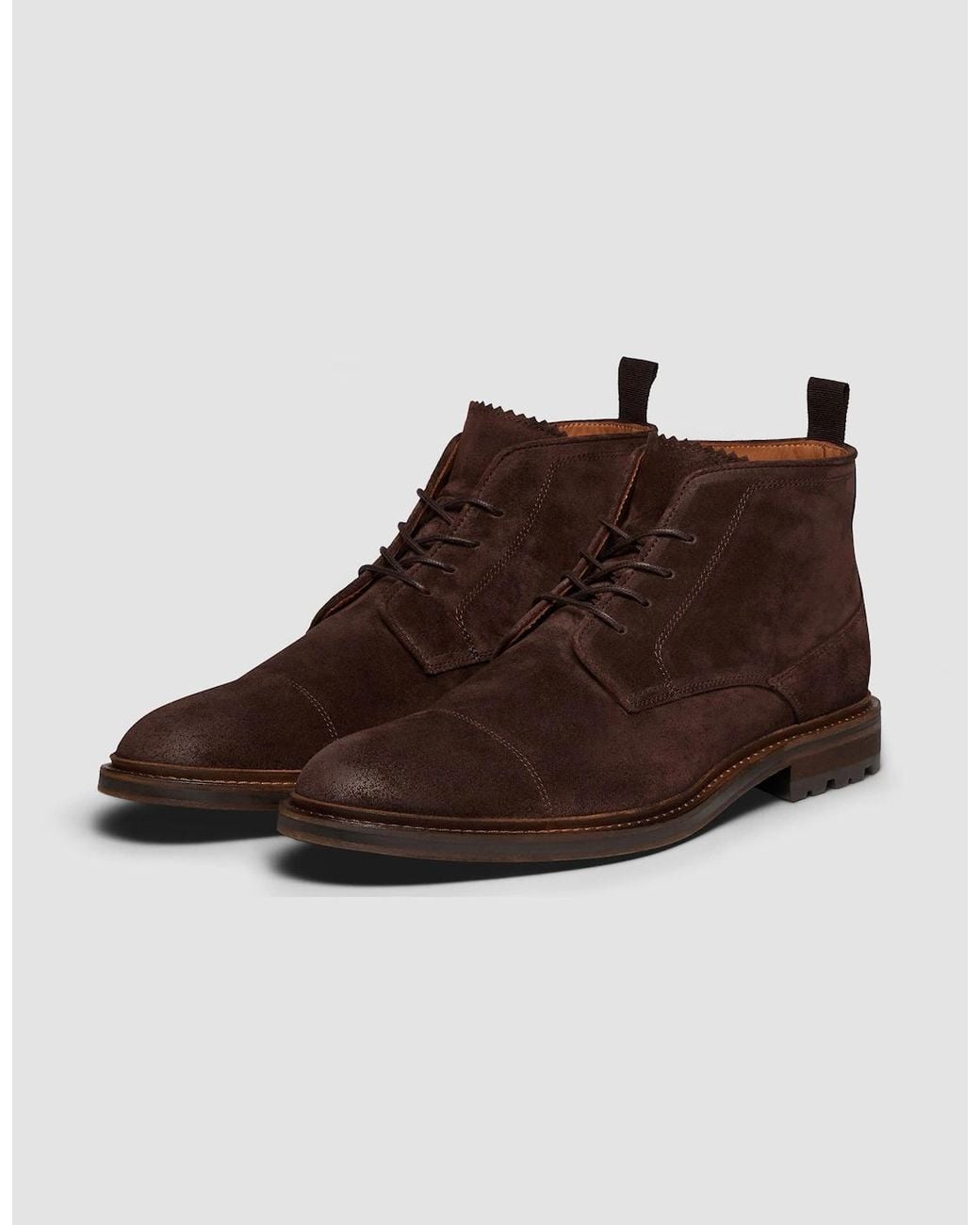 Oliver Sweeney Brown Drave Hand-Burnished Suede Chukka Boots for men