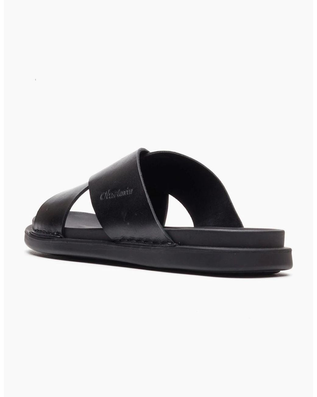 Base London Black Drift Cross Strap Sandals for men