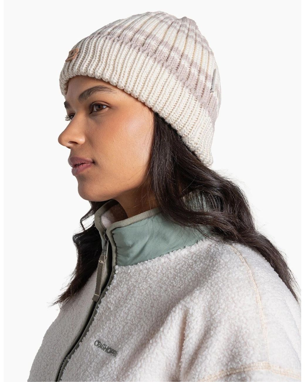 Craghoppers White Ladies National Trust Canina Striped Beanie