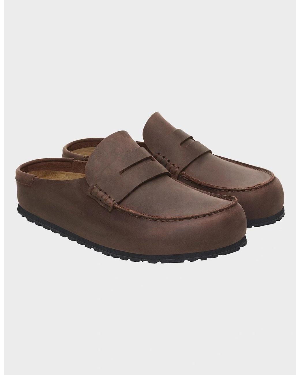 Birkenstock Clogs Brown Birkenstock Naples Wrapped Oiled Leather Clogs