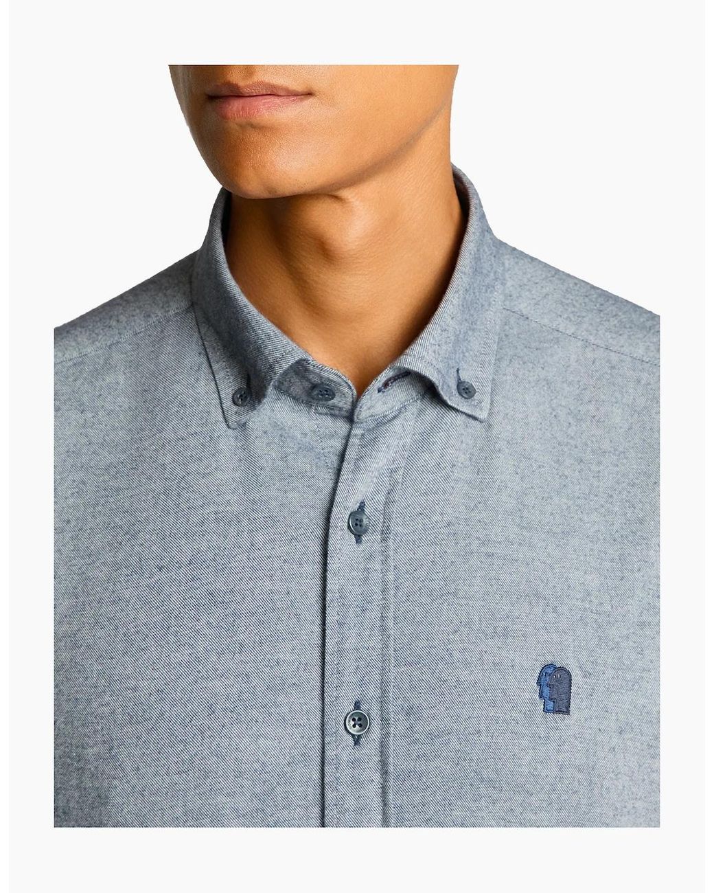Remus Uomo Blue Tapered Fit Soft Cotton Shirt for men