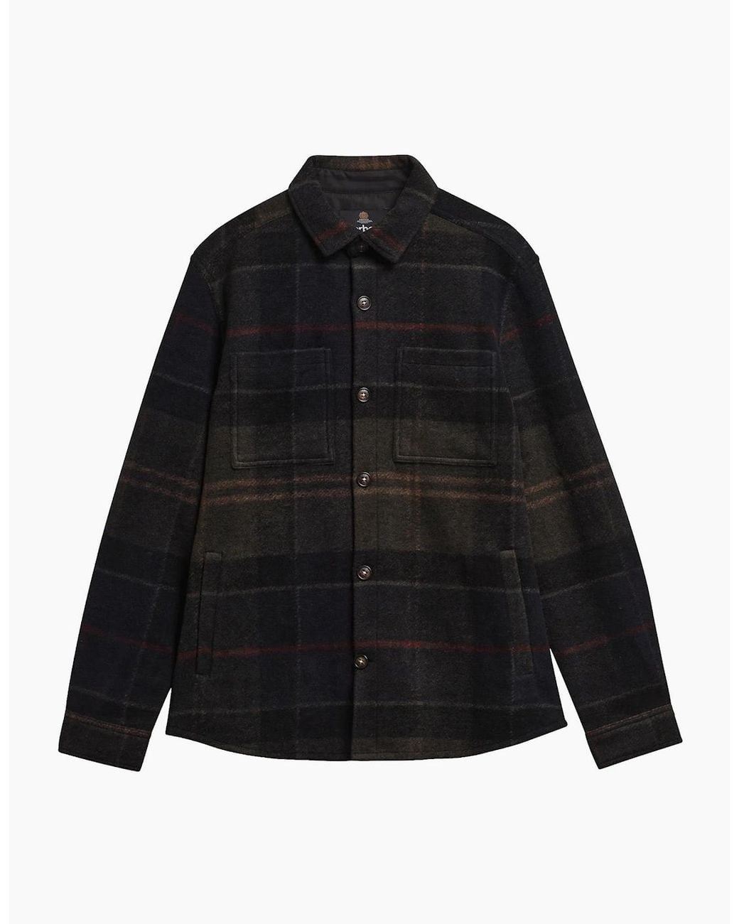 Barbour Black Woodlane Brushed Check Overshirt for men