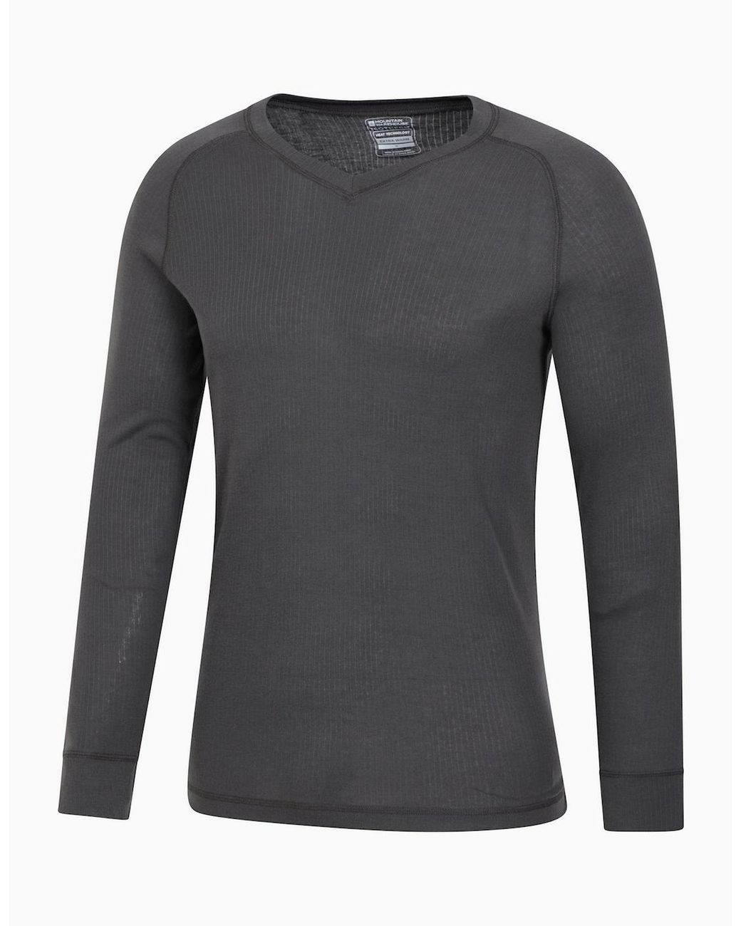 Mountain Warehouse Gray Talus V Neck Thermal Top for men