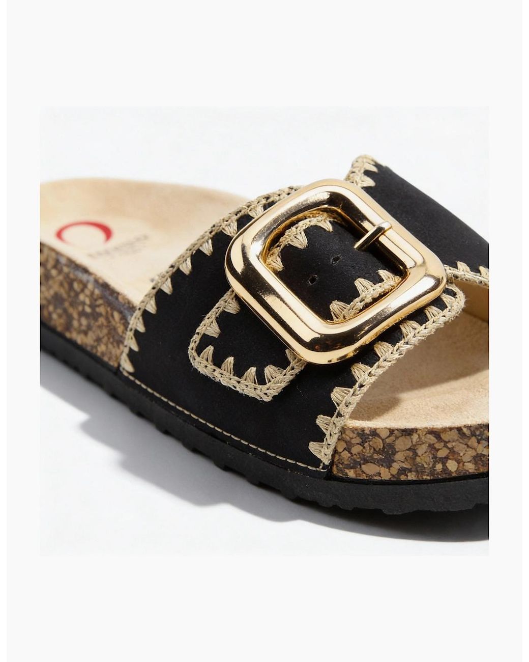 Heavenly Feet Black Reed Mules Sandals