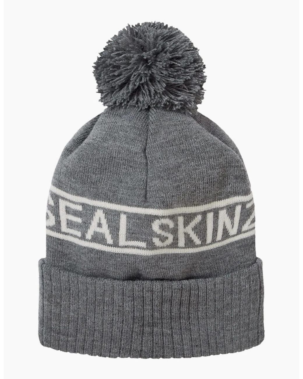 SealSkinz Gray Heacham Bobble Hat Dark/Cream for men