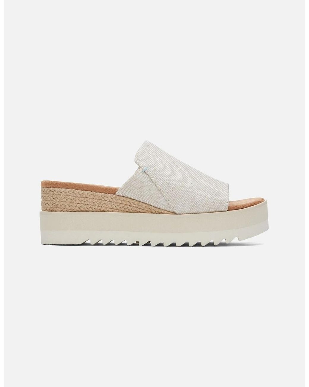 TOMS White Diana Mule Nylon Natural Wedges