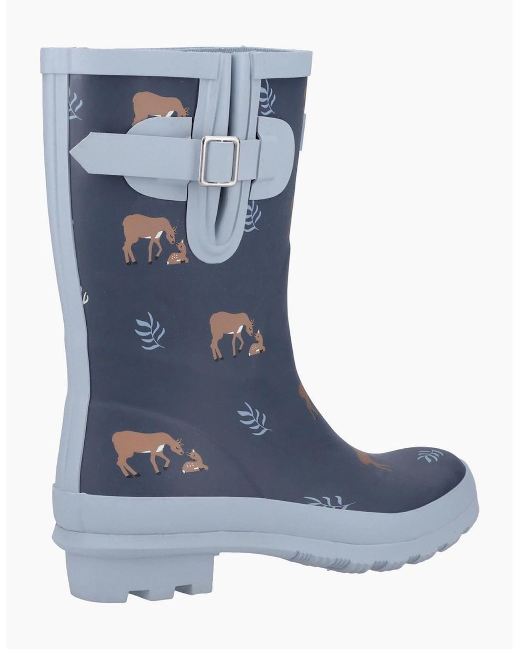 Cotswold Blue Woodland Mid Wellington Boots Deers