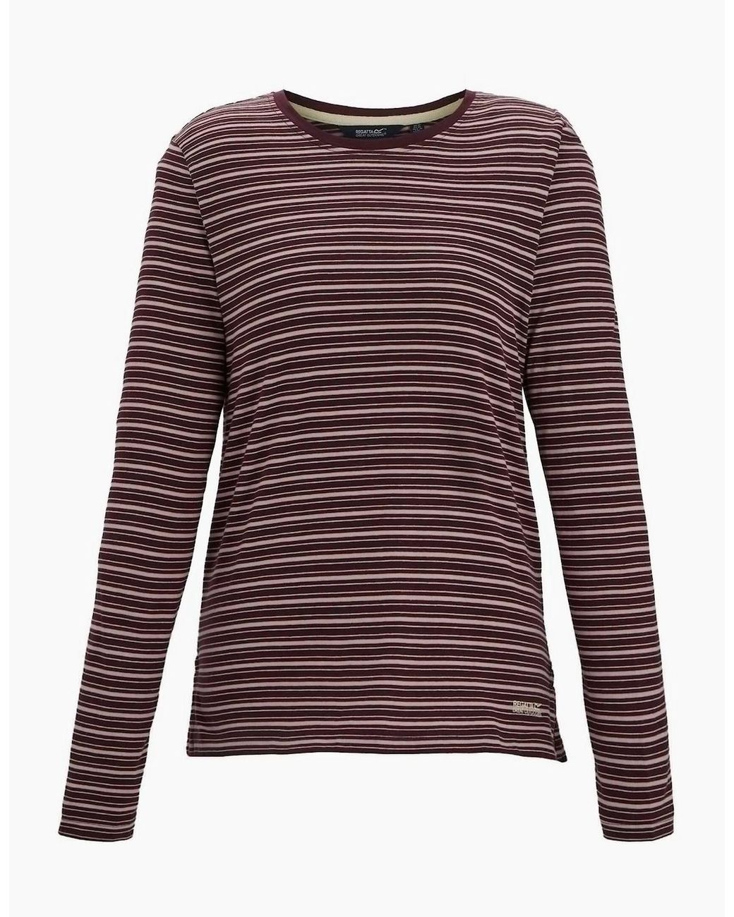 Regatta Blue Ladies Federica Stripe Long-Sleeved T-Shirt