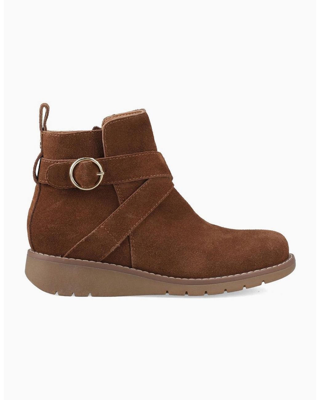 Hush Puppies Brown Lyra Buckle Boot Ankle Boots Dark Tan