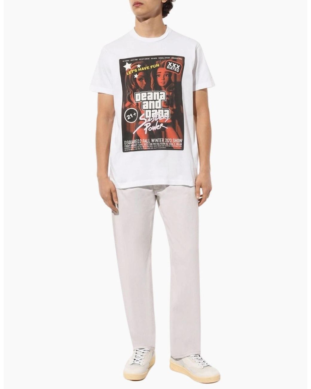 DSquared² White Deana And Dana Graphic T-Shirt for men