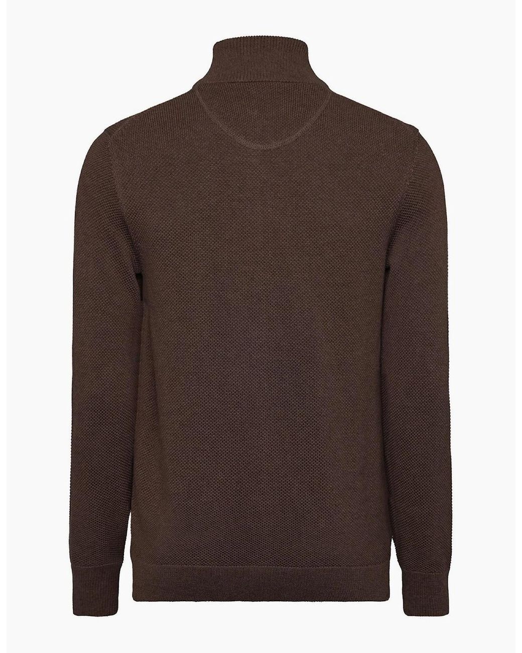 Gant Brown Cotn Pique Zp C for men
