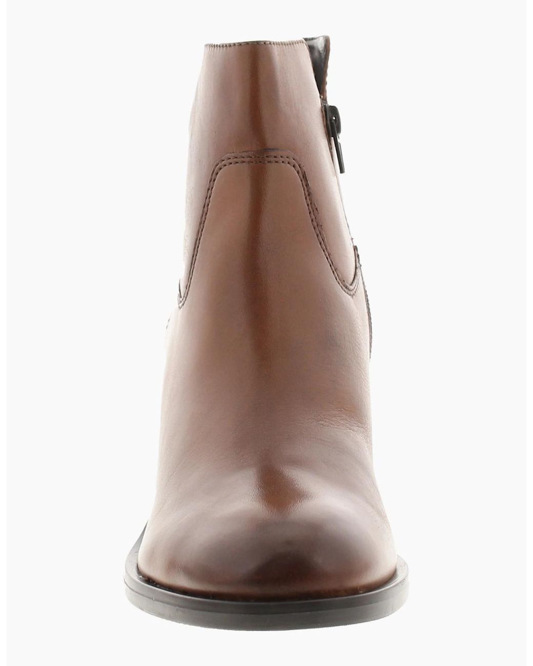 Clarks Brown Ankle Boots Valvestino Lo Dark Tan Leather Zip Fastening Uk Size