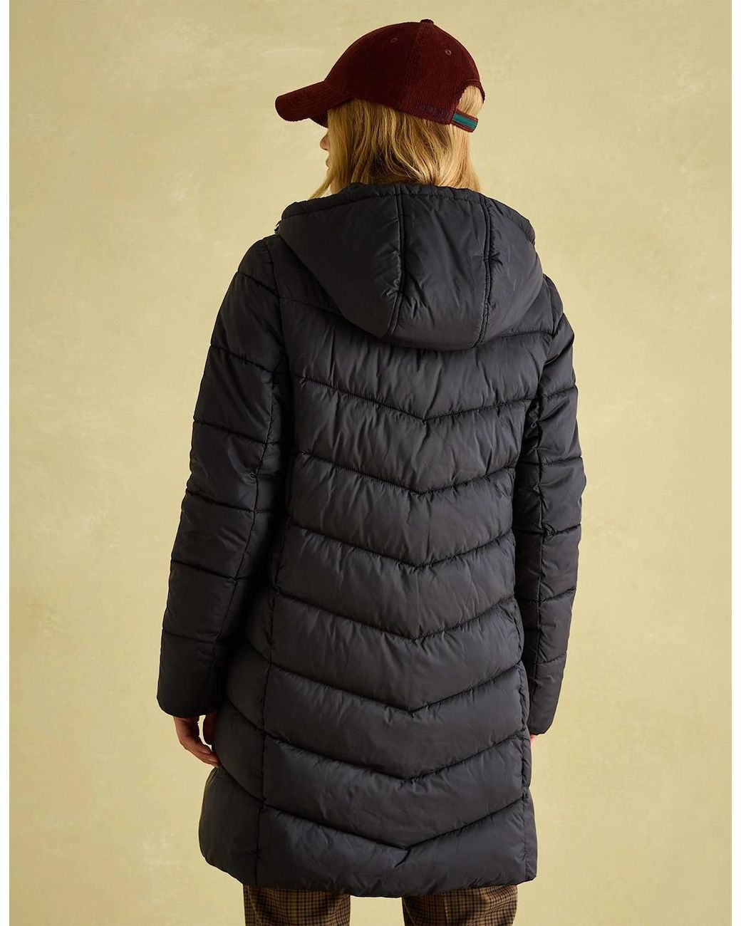 Joules Gray Moorsdale Mid Length Showerproof Padded Coat With Hood