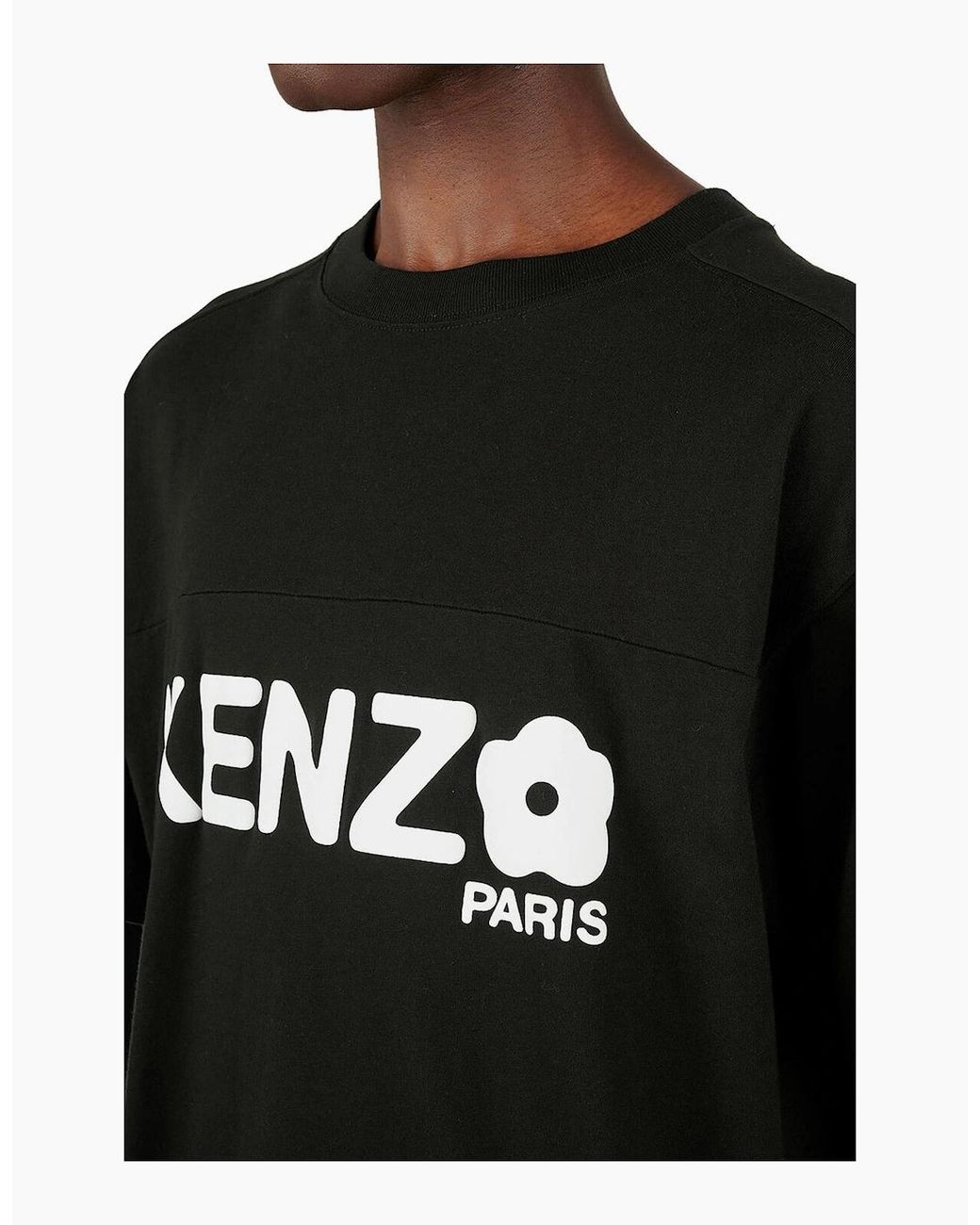 KENZO Black Boke 2.0 Flower Logo Oversized T-Shirt for men