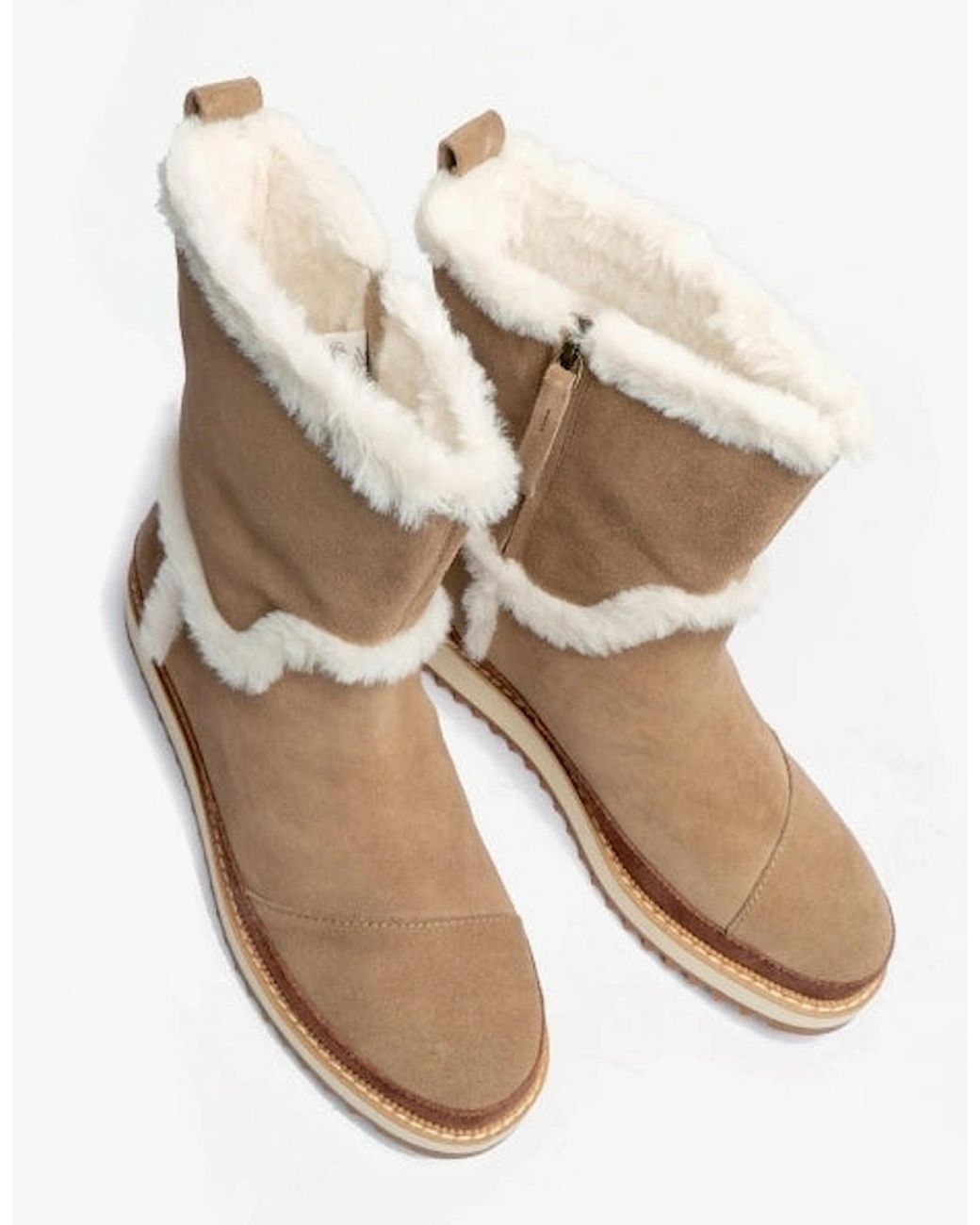 TOMS Brown Makenna Suede Boots Taupe