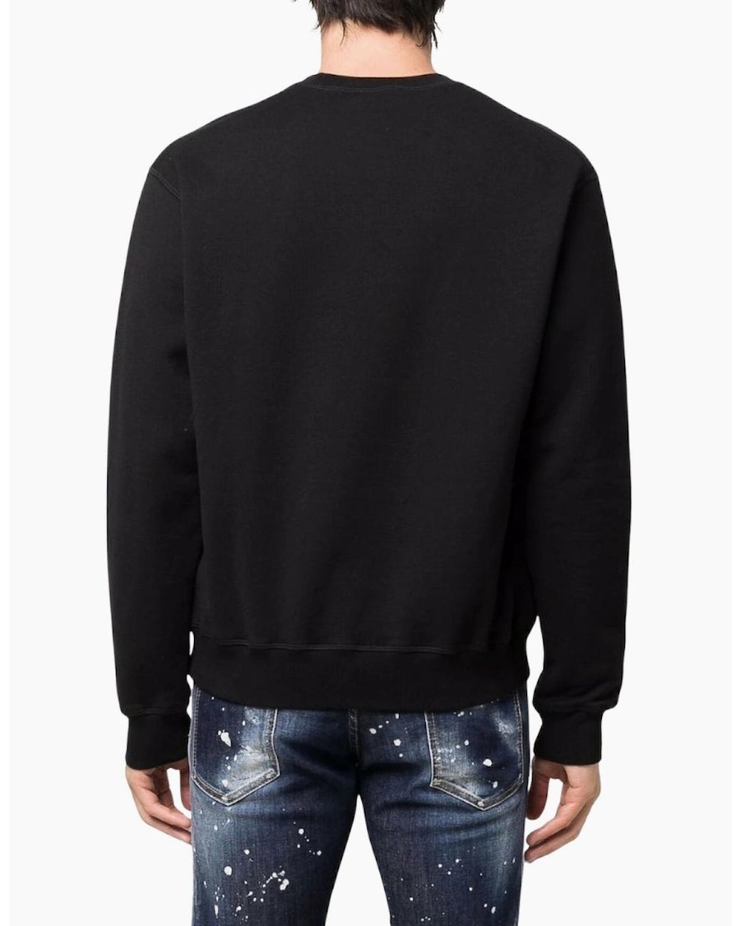 DSquared² Black Sweatshirt Large Icon Cool Logo for men