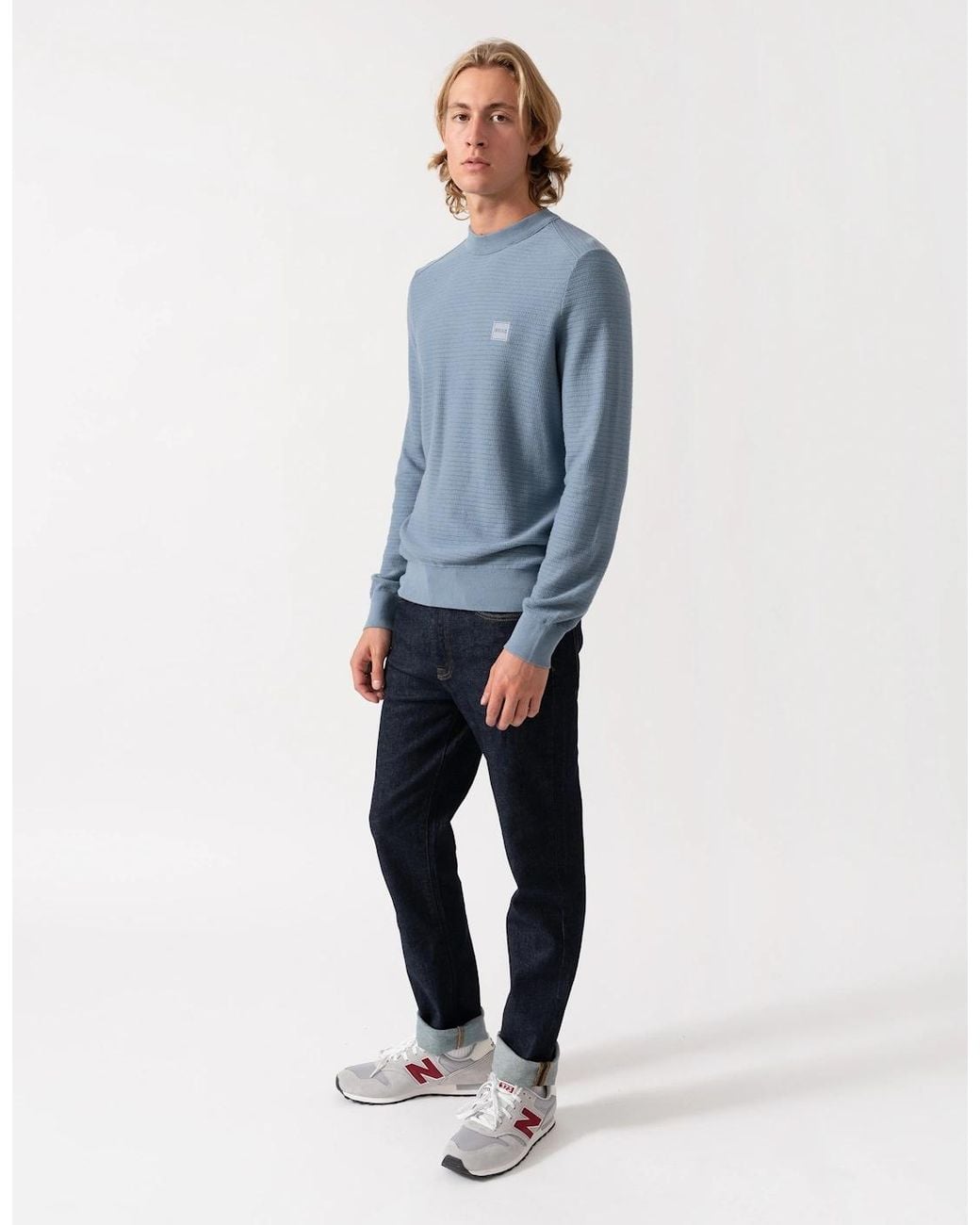 Boss Gray Boss Anion S Crew Neck Jumper for men
