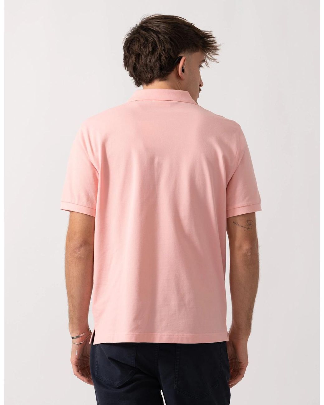 Gant Pink Regular Fit Short Sleeve Shield Logo Pique Polo for men