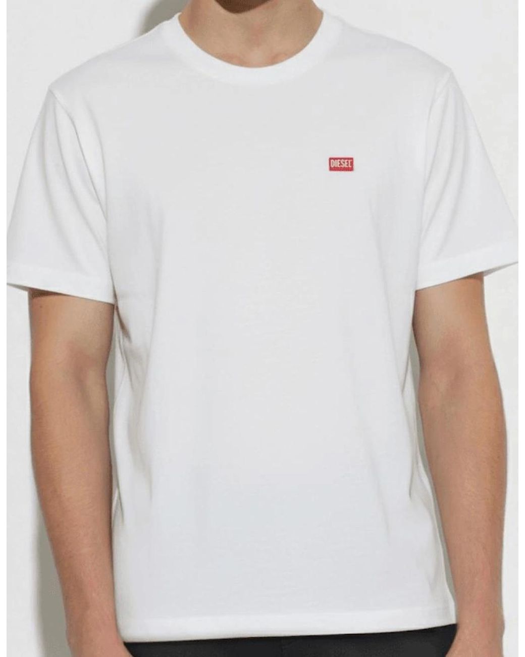 DIESEL White T-Meigor Mercerised Logo T-Shirt for men