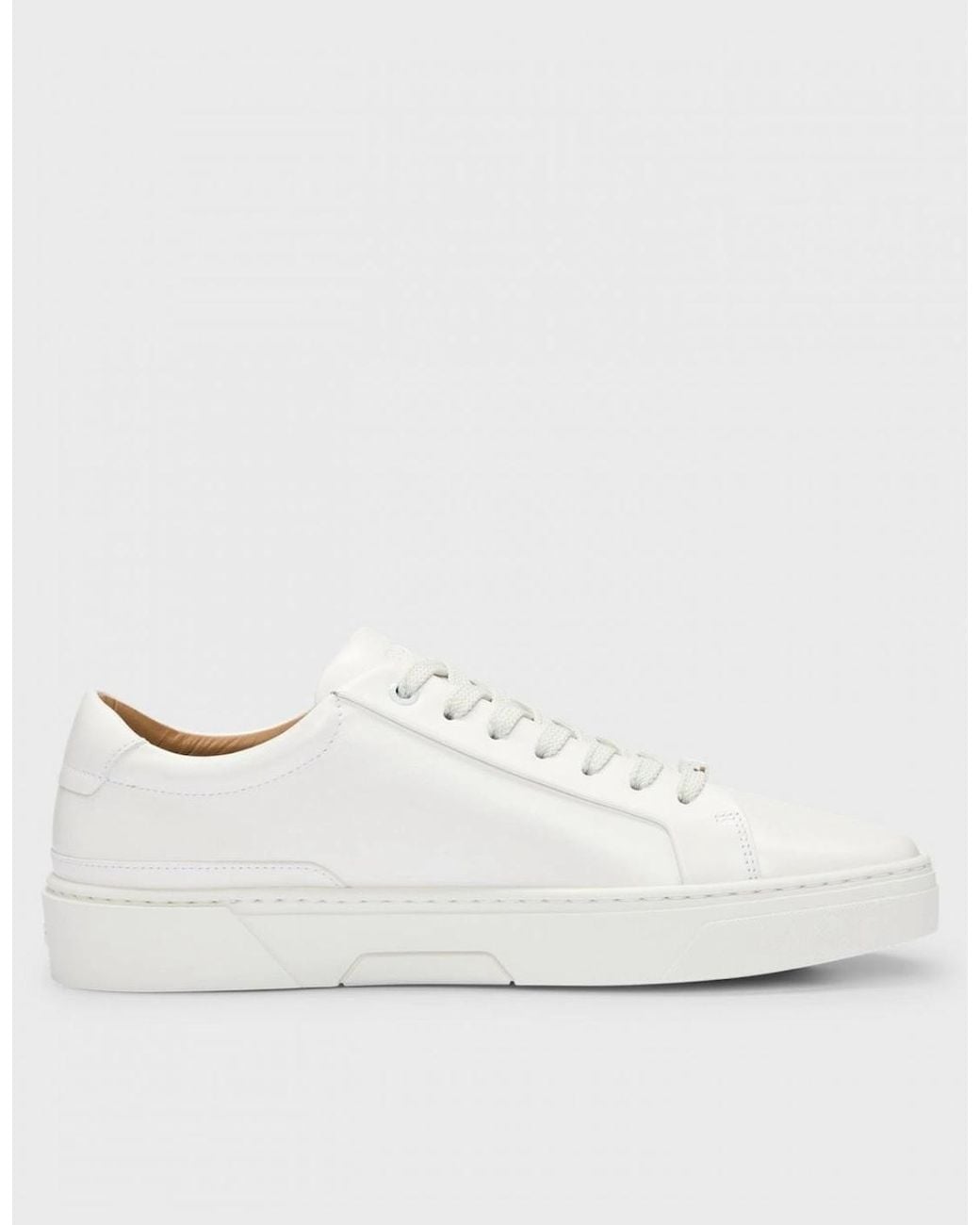Boss White Boss Gary Tenn Leather Low-Top Trainers With Branded Lace Loop Nos for men