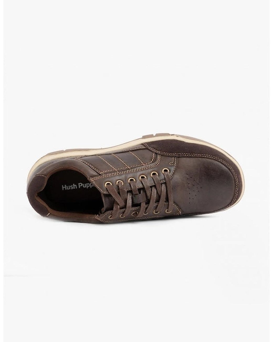 Hush Puppies Brown Finley Leather Casual Shoes for men
