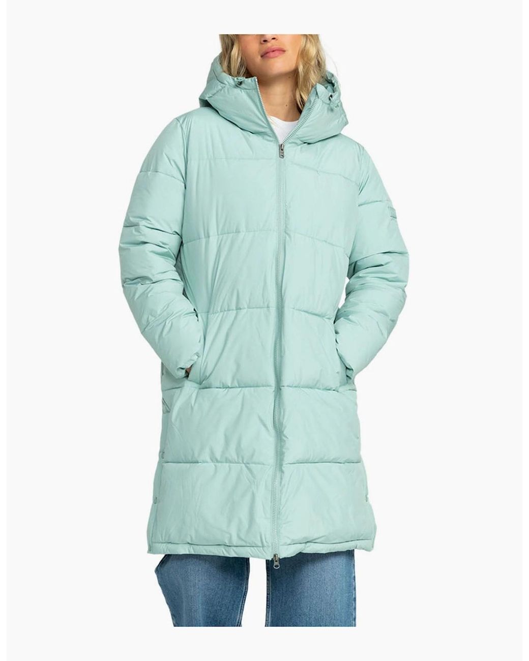 Roxy Green Test Of Time Hooded Long Line Padded Jacket