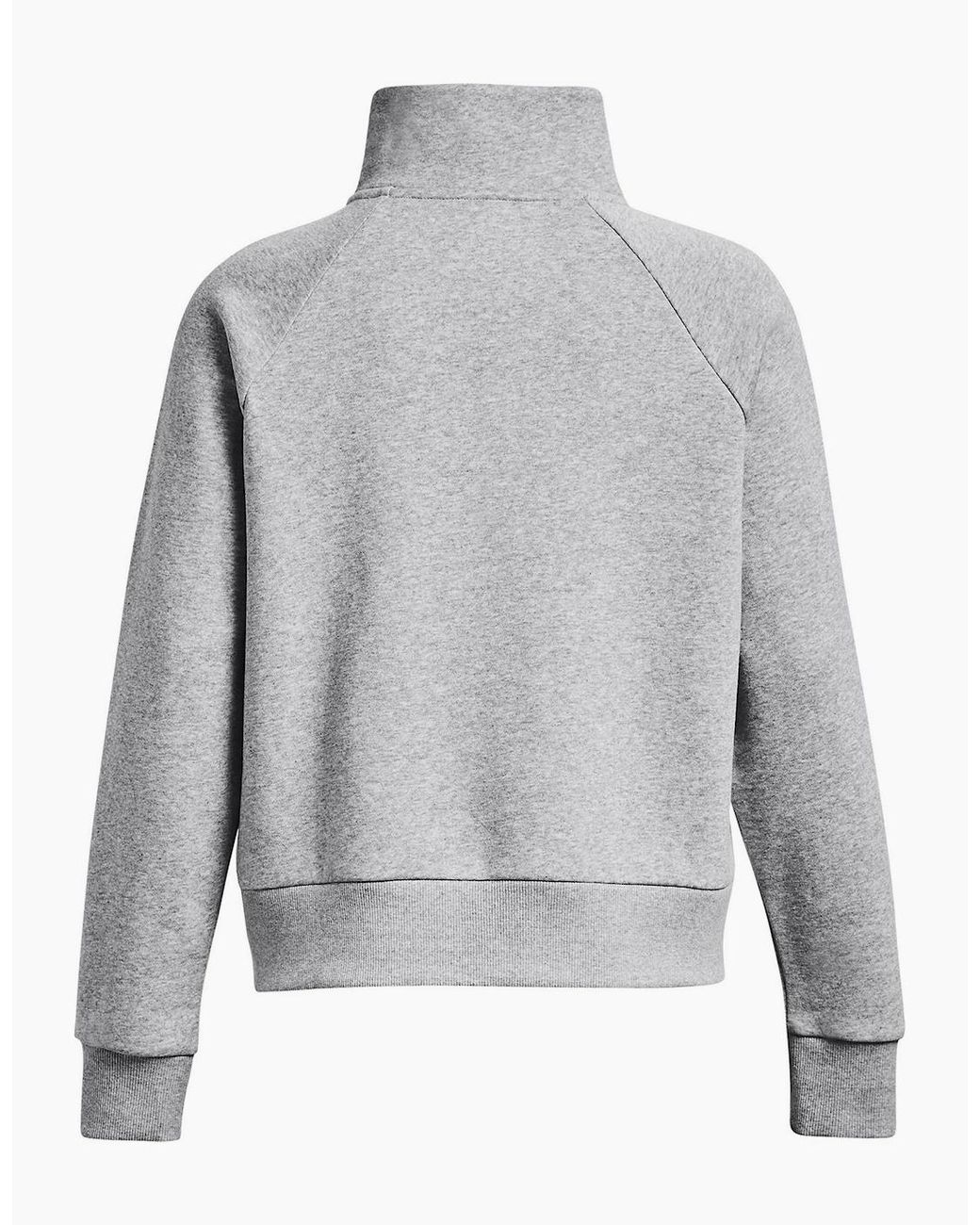 Under Armour Gray Ua Rival Funnel Neck Long Sleeve Raglan Sweatshirt