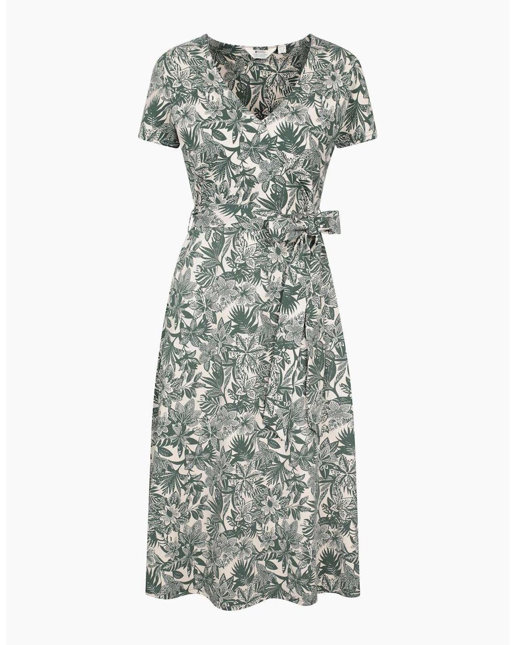 Mountain Warehouse Gray Ladies Santorini Floral Wrap Midi Dress