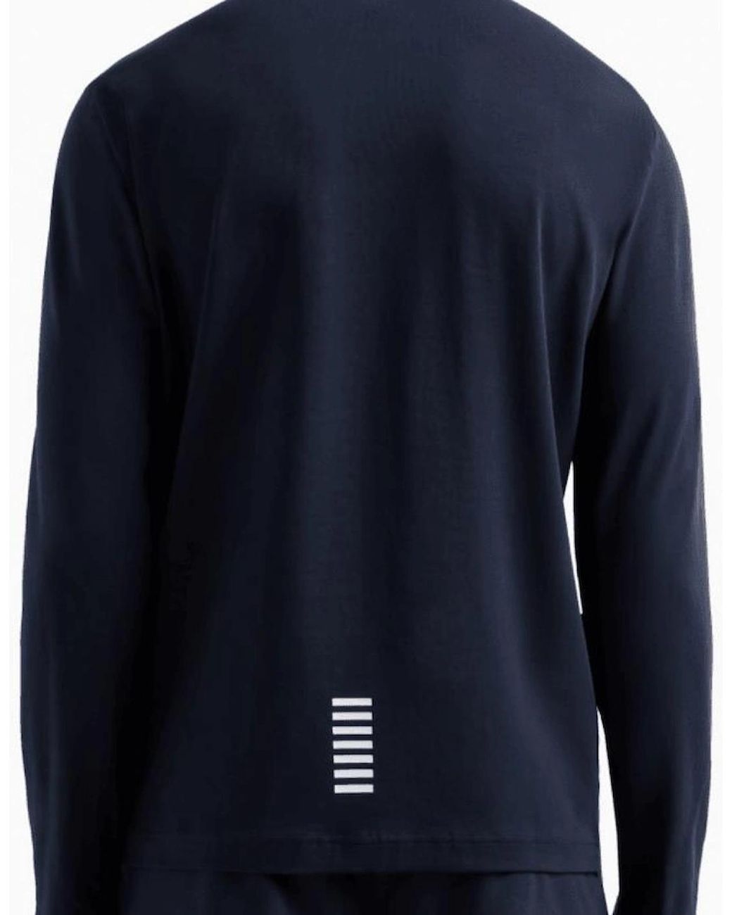 EA7 Blue Long Sleeve Pique Cotton Polo Shirt for men