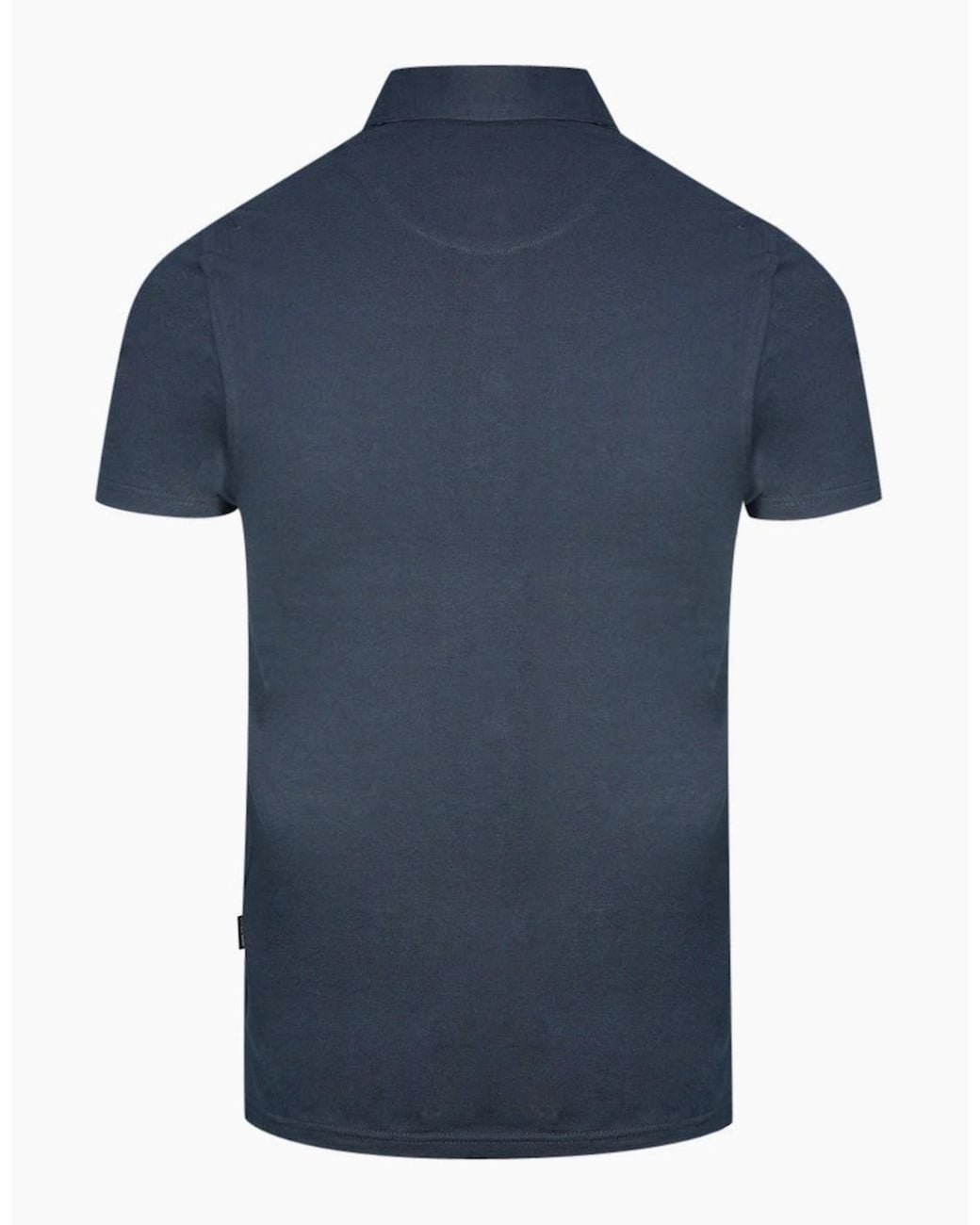 Aquascutum Blue Aldis Crest Block Logo Polo Shirt for men