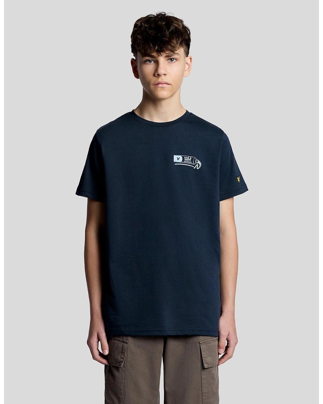 Lyle & Scott Blue Back Print Graphic T-Shirt for men