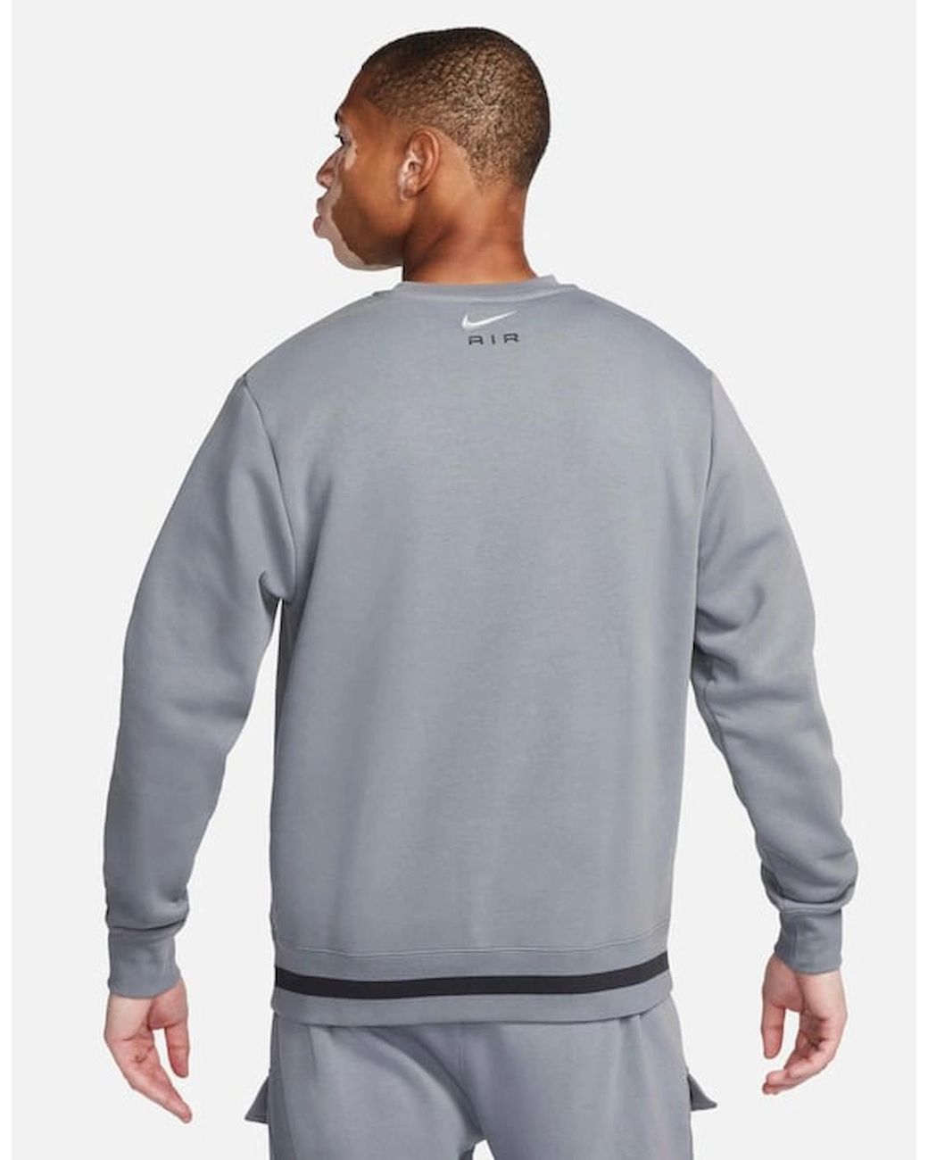 Nike Gray Air Swoosh Fleece Sweatshirt for men