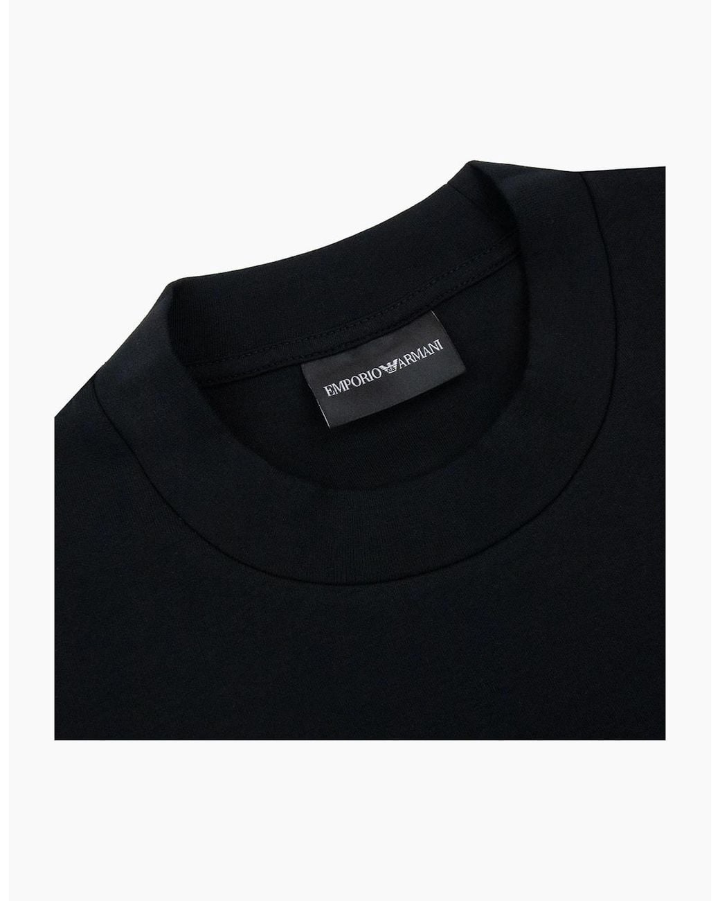Emporio Armani Black Eagle Logo Double Jersey Sweatshirt for men