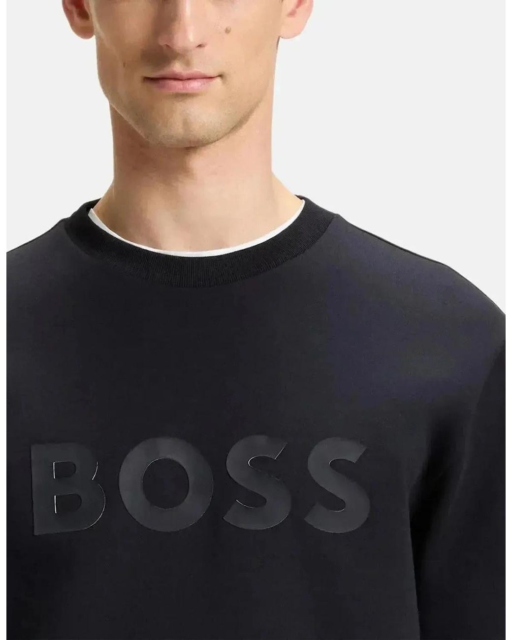 Boss Blue Boss Salbo Sandwich Logo Sweatshirt Dark for men