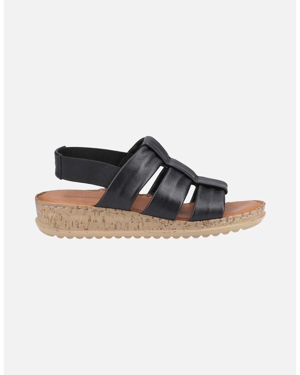 Hush Puppies Black Eden Gladiator Leather Sandals