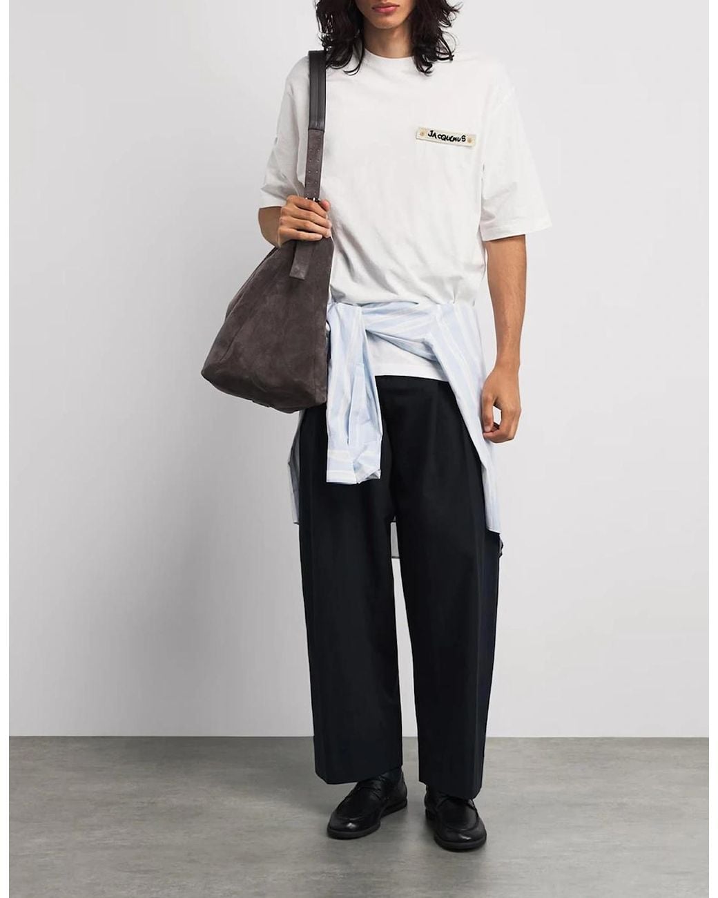 Jacquemus White Crochet Logo T-Shirt for men