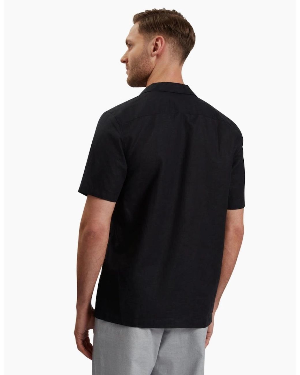 Ted Baker Black Whether Regular Fit Double Pocket Shirt for men
