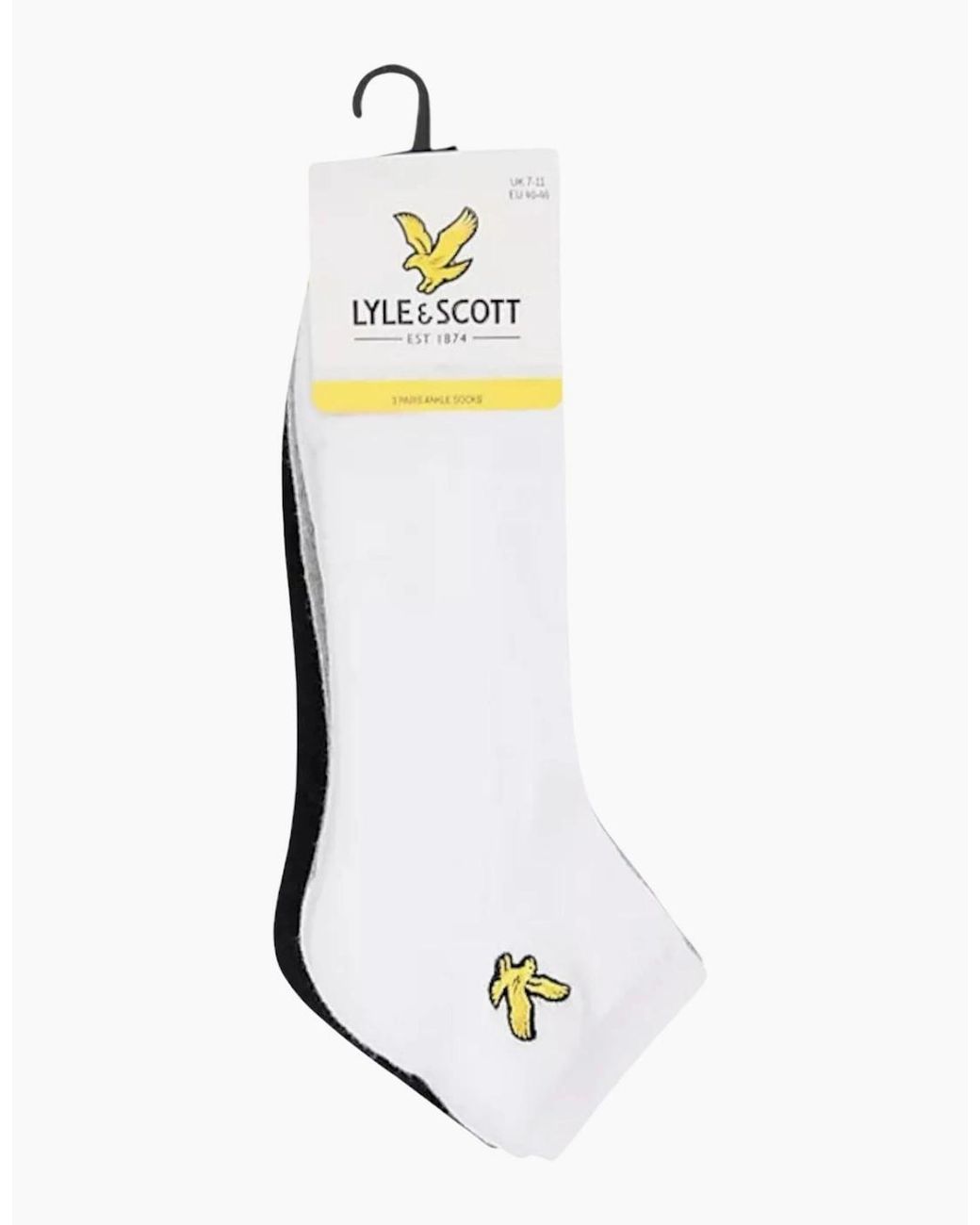 Lyle & Scott Black 3-Pack Ross Trainer Socks for men
