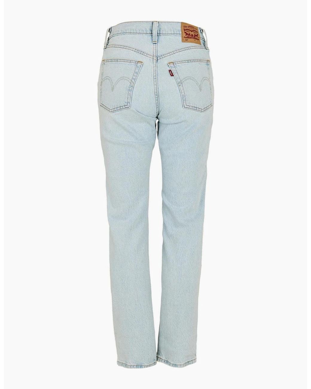 Levi's Blue 501 Straight Leg Five Pocket Jeans