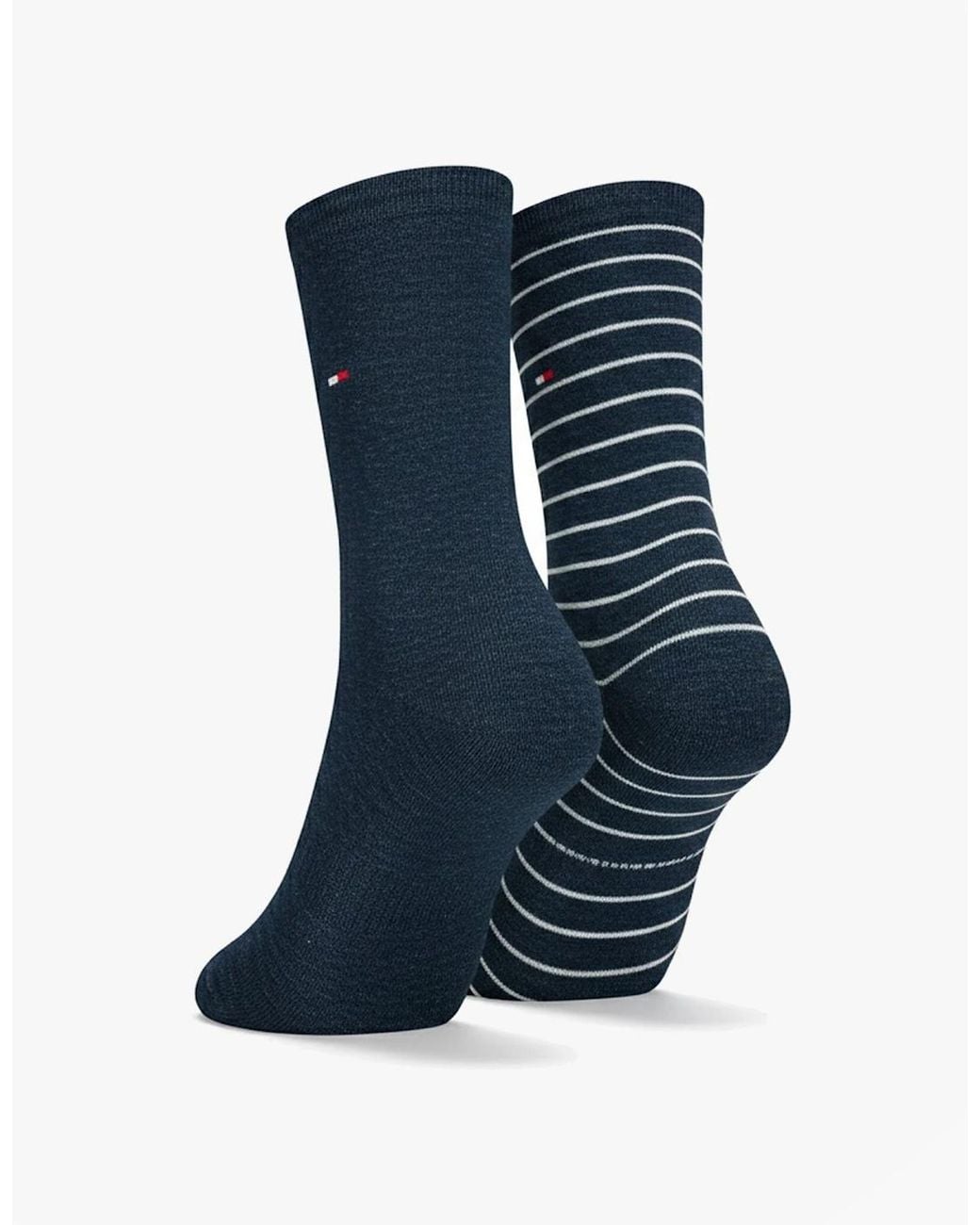 Tommy Hilfiger Blue 2 Pack Crew Stripe Socks