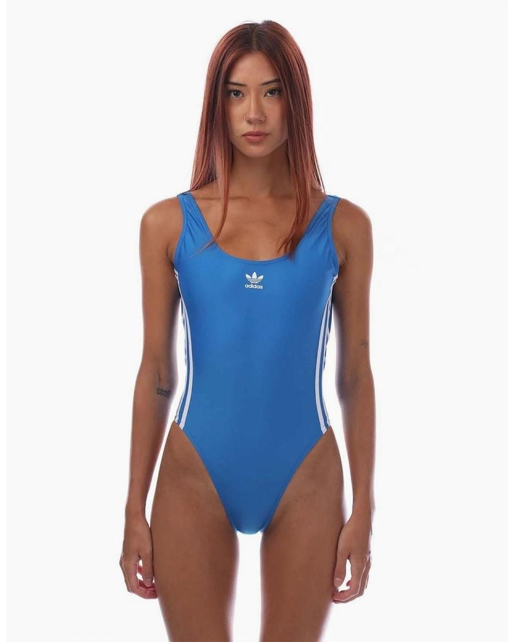Adidas Originals Blue Adicolor 3 Stripes Swimsuit