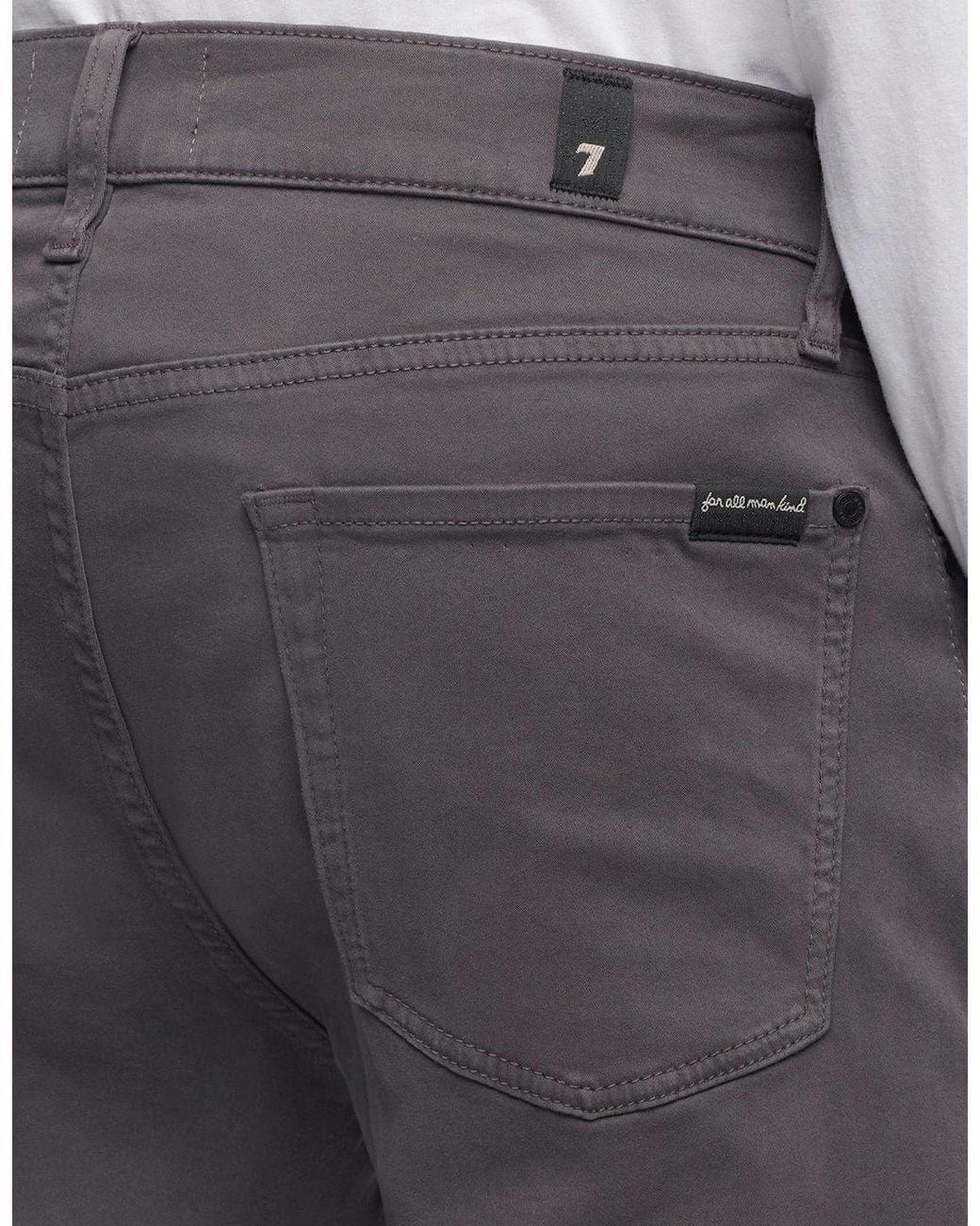 7 For All Mankind Gray Slimmy Slim Fit Stretch Sateen Jeans for men