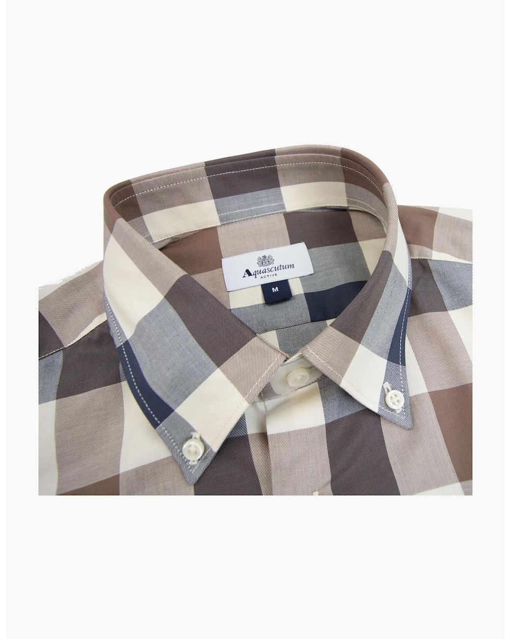 Aquascutum White Active Macro Check Shirt Macro Check 30 for men