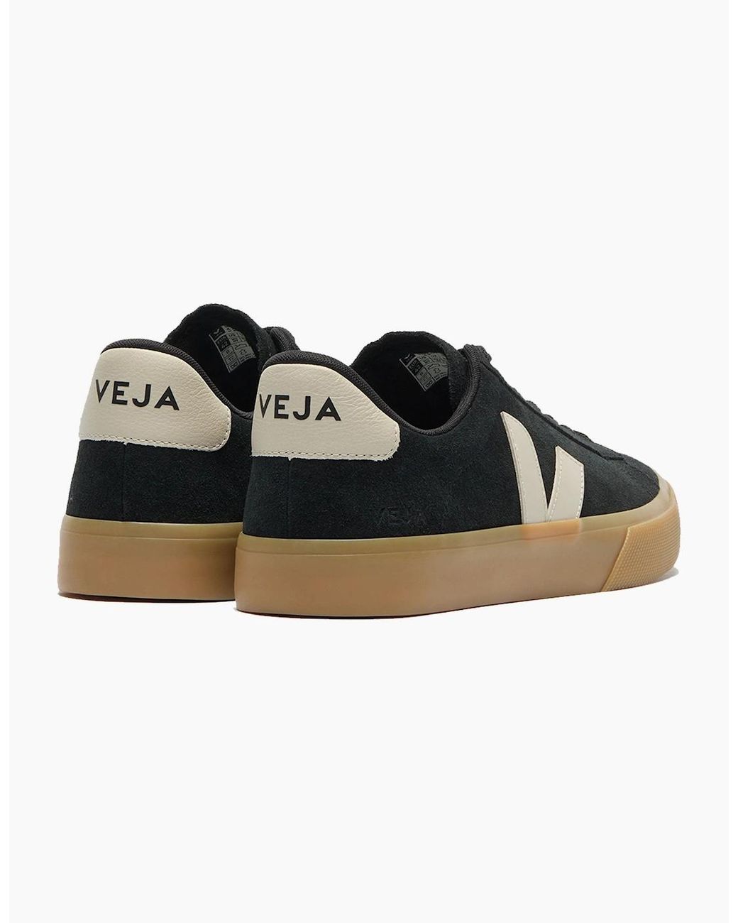 Veja Black Campo Suede Trainer/Pierre/Natural for men