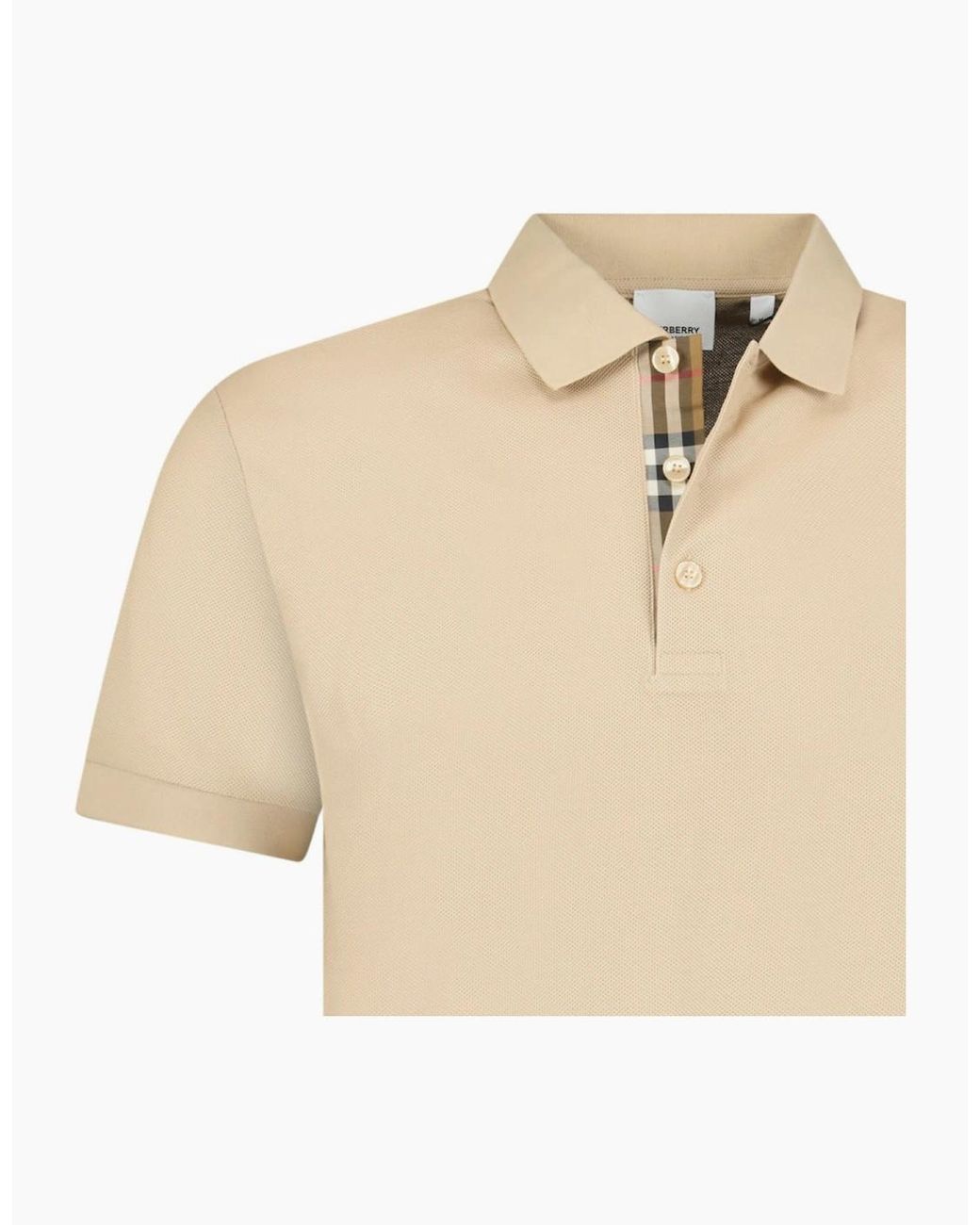 Burberry Natural 'Hartford' Check Polo Soft Fawn for men