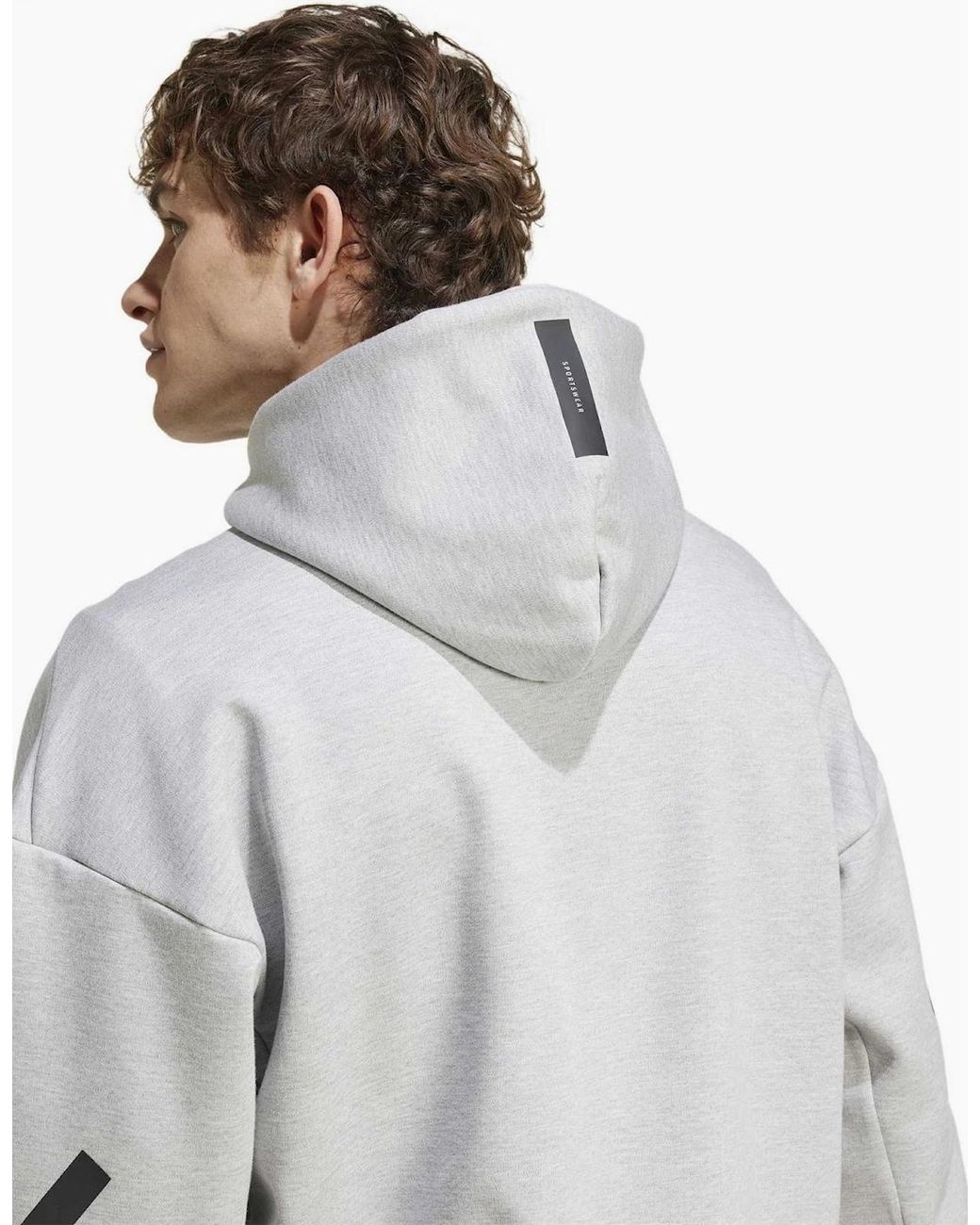 Adidas Gray Z.N.E. Hooded Neck Long Sleeve Sweatshirt for men