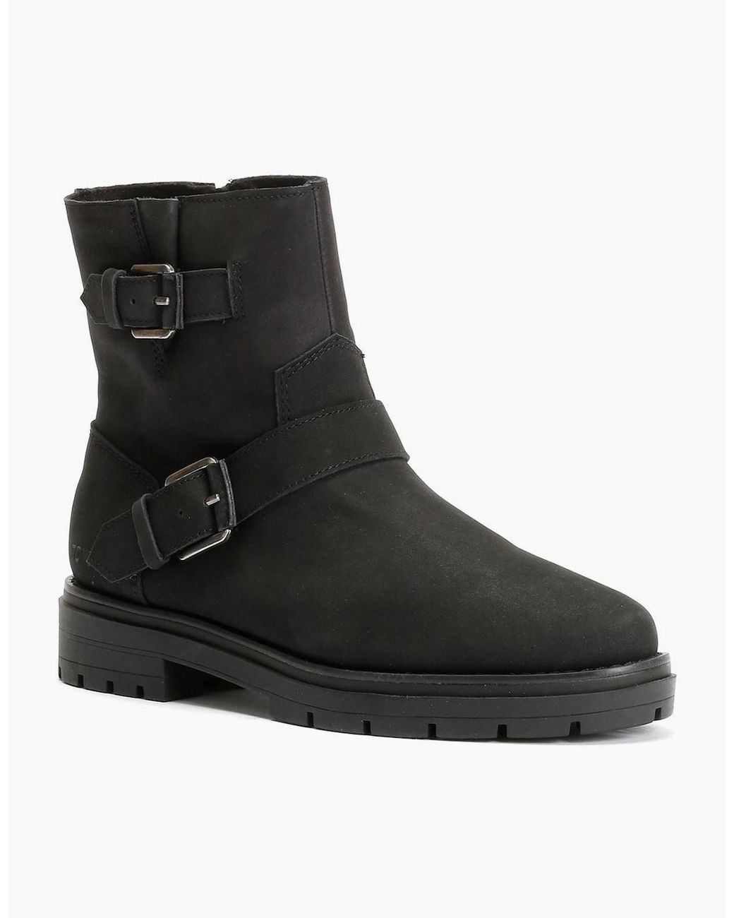 TOMS Black Ionie Moto Nubuck Leather Boots